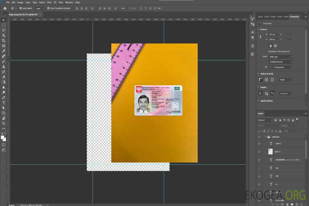 Carte d'identité Pologne 2019-présent version 2 photolook recto template Carte d'identité Pologne 2019-présent version 2 photolook recto template